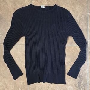 Black Ribbed | ESM | Sweater Long Sleeve
